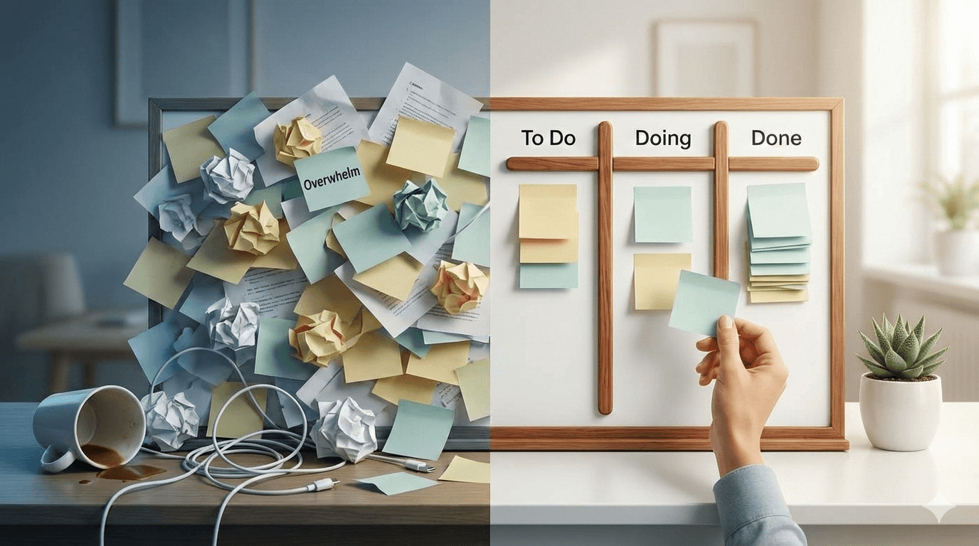 A Simple Kanban System to Reduce Overwhelm